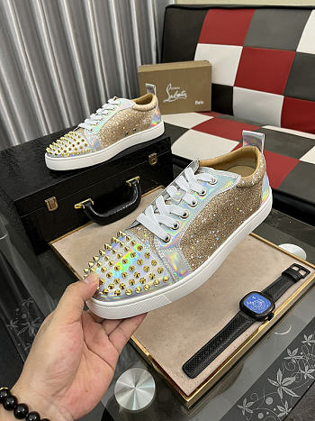 Christian Louboutin Louis Spikes Junior Gold