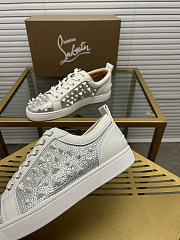 Christian Louboutin Louis Junior P Pik Pik Strass White 080#326 - 2