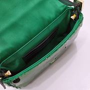Fendi Baguette Bag Green 6348 Size 19.5x5x11cm - 5