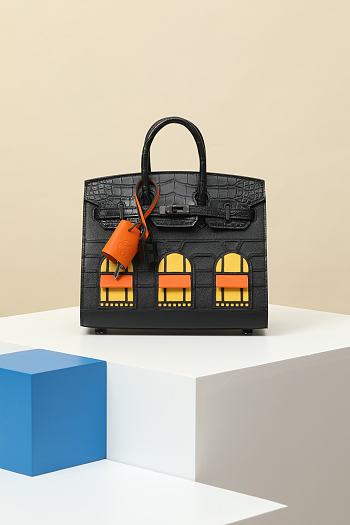 Hermès Birkin Bag 3 Windows Black Size 22x15x8CM