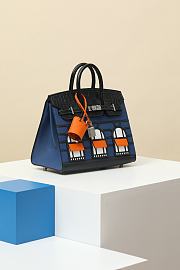 Hermès Birkin Bag 3 Windows Blue Size 22x15x8CM - 5