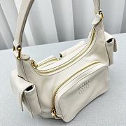 Miu Miu Nappa Leather Pocket Bag White Size 21x6x12CM - 3