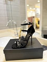 Saint Laurent Cassandre Logo Plaque Sandals Black - 4