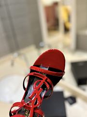 Saint Laurent Cassandre Logo Plaque Sandals Red - 6