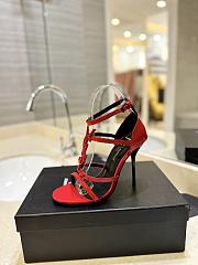 Saint Laurent Cassandre Logo Plaque Sandals Red - 5