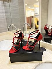 Saint Laurent Cassandre Logo Plaque Sandals Red - 4