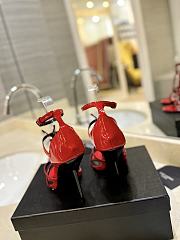 Saint Laurent Cassandre Logo Plaque Sandals Red - 3