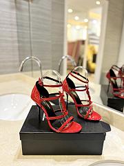 Saint Laurent Cassandre Logo Plaque Sandals Red - 2