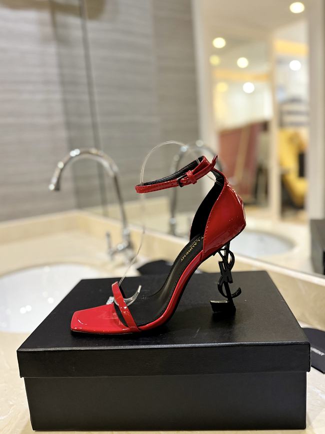 Saint Laurent Opyum Heeled Sandals Red 10.5Cm - 1