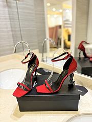 Saint Laurent Opyum Heeled Sandals Red 10.5Cm - 3