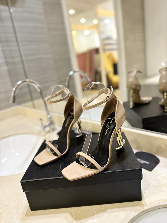 Saint Laurent Opyum Open Toe Sandals Cream 10.5cm - 1