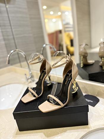 Saint Laurent Opyum Open Toe Sandals Cream 10.5cm