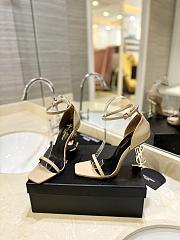 Saint Laurent Opyum Open Toe Sandals Cream 10.5cm - 4