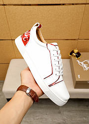 Christian Louboutin Fun Louis Junior Sneakers White Red 055#326 - 2