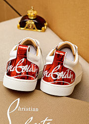 Christian Louboutin Fun Louis Junior Sneakers White Red 055#326 - 4