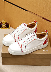 Christian Louboutin Fun Louis Junior Sneakers White Red 055#326 - 5