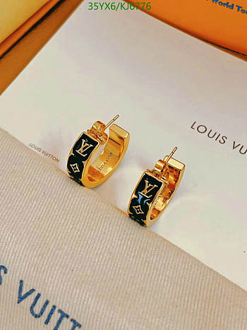 Louis Vuitton Earrings Gold Black KJ6776