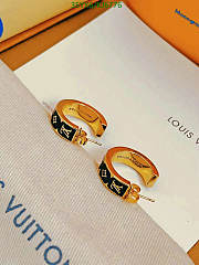 Louis Vuitton Earrings Gold Black KJ6776 - 3