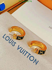 Louis Vuitton Earrings Gold Black KJ6776 - 4