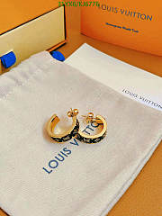 Louis Vuitton Earrings Gold Black KJ6776 - 2