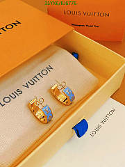 Louis Vuitton Earrings Gold Blue KJ6776 - 3