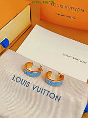 Louis Vuitton Earrings Gold Blue KJ6776 - 2