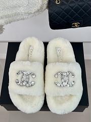 Chanel Fur Slide White - 4