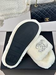Chanel Fur Slide White - 3