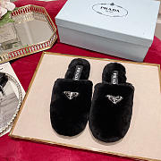 Prada Fur Slides Mules Black P12408 - 6