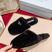 Prada Fur Slides Mules Black P12408 - 5