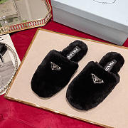 Prada Fur Slides Mules Black P12408 - 4