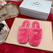 Prada Fur Slides Mules Pink P12408 - 1