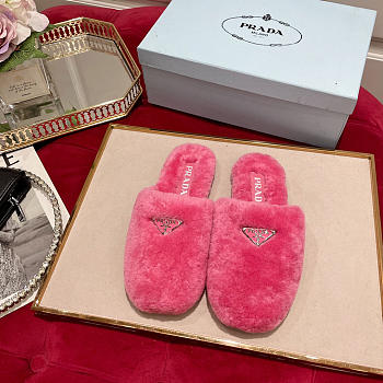 Prada Fur Slides Mules Pink P12408