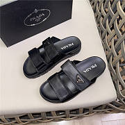 Prada Nappa Leather Slides Black - 3