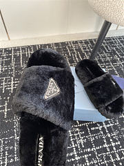 Prada Slide Fur Black 2024FW - 6