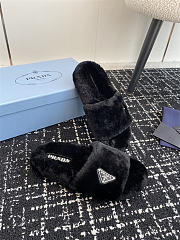 Prada Slide Fur Black 2024FW - 4