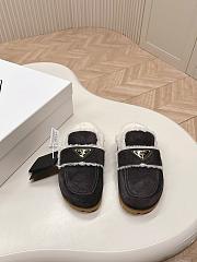 Prada Suede and Shearling Slippers Black - 1
