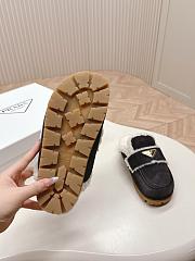 Prada Suede and Shearling Slippers Black - 6