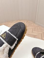 Prada Suede and Shearling Slippers Black - 3