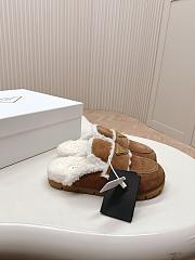 Prada Suede and Shearling Slippers Cinnamon - 5