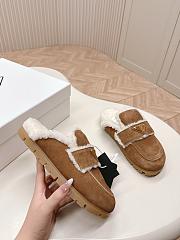 Prada Suede and Shearling Slippers Cinnamon - 4