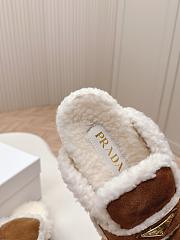 Prada Suede and Shearling Slippers Cinnamon - 6