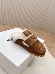 Prada Suede and Shearling Slippers Cinnamon - 3