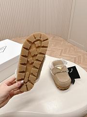 Prada Suede and Shearling Slippers Ecru - 4