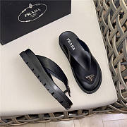 Prada Triangle-Logo Flip Flops Black - 3