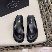 Prada Triangle-Logo Flip Flops Black - 2