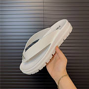 Prada Triangle-Logo Flip Flops White - 4