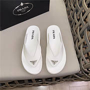 Prada Triangle-Logo Flip Flops White - 3