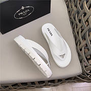 Prada Triangle-Logo Flip Flops White - 2