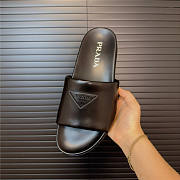 Prada Triangle-logo Pool Slides Black - 4